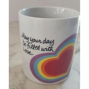 Vintage Avon 1983 Rainbow Heart Mug May Your Heart Be Filled With Love Easter S9